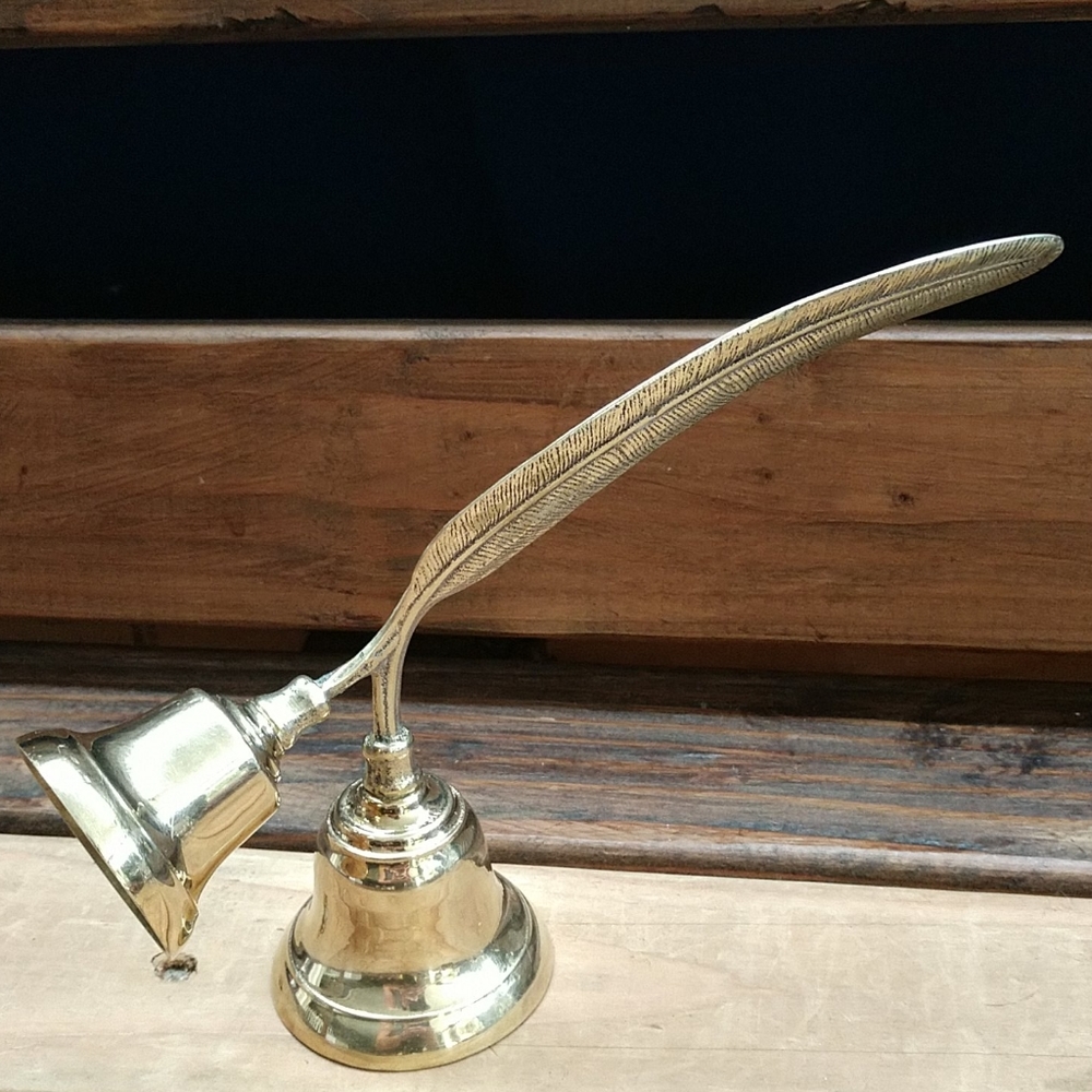 Vtg Feather Handle double brass bell